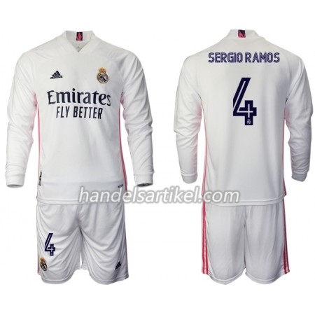Real Madrid Sergio Ramos 4 Kinder Heim Trikotsatz 2020/21 Langarm (+ Kurze Hosen)